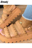 Women Sandals 2023 Fashion Platform Gladiator Sandals Open Toe Buckle Strappy Height increase Sandals Summer Women