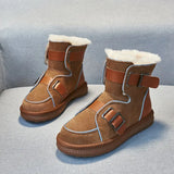 Women's Boots Winter Shoes Plush Warm Fur Boots Black Grey Ankle Booties Suede Snow Boots Punk Shoes Fashion