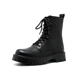Breakj 2024 New Black High-Top British Style Round-Headed Men's Platform Martin