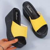 Platform Wedges Women's Slippers Summer 2024 Open Toe High Heeled Sandals Woman Casual Plus Size Outdoor Beach Shoes