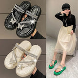 New Diamond-bottom Flip-flops, Women's Summer Wear Fashion Muffin Bottom Increase Sandals, Women's