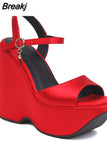 Brand New 2023 Spring Summer Platform Wedges Sandals Chunky High Heel Fashion Woman Shoes Sandals Walking