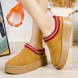 Chunky Platform Snow Boots for Women Slip On Plush Warm Winter Shoes Woman Non Slip Thick Bottom Ankle Botas Mujer