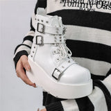 New Gothic Style Platform Vampire Cosplay Women Mid-calf Boots 2023 Winter Wedges Comfy Women Motorcycle Boots
