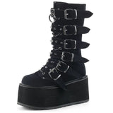 INS Brand Punk Gothic Zipper Buckle Rivit Thick Heel Platform women's Boots Cool Cosplay Women Motorcycle