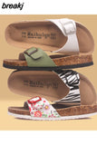 2023 New Fashion Summer Cork Slipper Women Casual Beach Mixed Color Flip Flops Slides