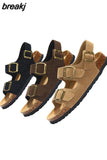 New Summer Women Cork Sandals Casual Non-slip Beach Men Outdoor Gladiator
