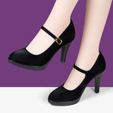 Model Catwalk Cheongsam High Heels Women's Waterproof Table Fine Heels Wine Red Pointed Shallow Mouth Professional Work