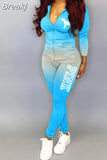 Fall PINK Letter Print Tracksuits Women Zip Hooded Long Sleeve Coat And Pants Two Piece Set Female Casual Sport