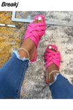 Casual Fashion Women's Slippers Household Flip-flops 2023 Summer Diamond Flat Bottom Non-slip All-match Slippers