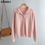 autumn short knit cardigans Women casual loose Square collar button sweater Cardigans Outwear female basic jacket