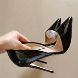 black bling classic shoes 8cm 10cm 12cm high thin heels plus size 33-45 pointed toe office concise cozy pump QP188