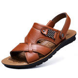 Size Men Leather Sandals Summer Classic Men Shoes Slippers Soft Sandals Men Roman Comfortable Outdoor Walking