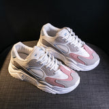 Sneakers Women Thick Bottom Daddy Shoe Thick Bottom Round Toe Breathing Leisure Female Vulcanize