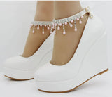 Queen Ankle Strap Platform Wedges Women Pump High Heels Sapato Feminino Dress
