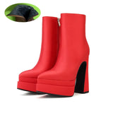 Quality Sexy Satin Women's Ankle Boots High Heels Thickened High Heels Pointed Toe Platform Shoes Shoes for Women Size