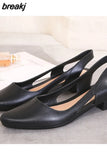 closed toe jelly sandals women pointed toe chunky med high heels flip flops slingback casual candy skidproof beach