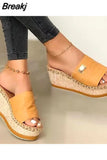 Wedges Slippers Platform High Heels Women Slipper Ladies Outside Shoes Basic Wedge Slipper Flip Flop