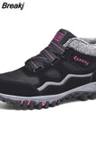 Men Warm Plush Snow Boots Non-Slip Men Work Cotton Shoes Couple Cotton Shoes Fashion Casual Walking Sneakers Man