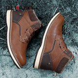 Winter Genuine Leather Ankle Boots High Top Men Casual Shoes Non-slip Super Warm Snow Boots High Quality Fashion