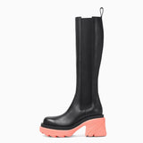 Furtado 2021 Winter Fashion Boots Elegant Platform Chunky Heels Block heels Ladies Shoes platform Knee High Boots 40
