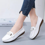 Flats Women Shoes Loafers Genuine Leather Women Flats Slip On Women's Loafers Female Moccasins Shoes Plus