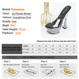 High Heels 15CM Sexy PVC Summer Clear Slippers Women Crystal Sole Sandals Transparent Platform Catwalk Show Shoes Hot