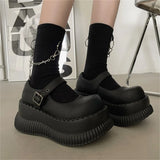 Cute Autumn Mary Janes Women Pumps Wedges High Heels Cosplay Street Goth Punk Design Thick Sole Lolita Pumps Girls