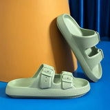 Adjustable Buckle Platform Slippers Women Summer Beach Non Slip Cloud Slides Sandals Woman Couple Soft Sole Eva
