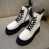 White Boots Women Shoes Womens Platform Heels Punk Goth Shoes Chunky Ankle Boots Winter Booties Size 41 Botas Fall