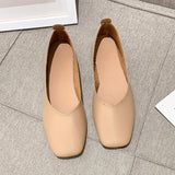Shoes Women 2024 Spring Model New Flat Korean Version Square Mouth Fairy Shoes Grandma Shoes Shallow Women's Shoes Pregnant Women Bean
