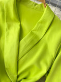 Elegant Women's Dress New Spring Summer Notched Collar Long Sleeve Bow-tied Sash A-line Casual Office Lady Short