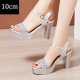 2021 Summer Sexy Women High Heels Sandals 13cm Stripper Shoes Party Pumps Shoes Women Platform Sandals Open