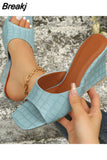 Summer Sexy White Triangle Thick Heel Sandals Heels Women Street Woman Square Toes Dress Party Shoes Shoes for