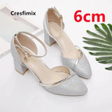 Hauts Talons Women Classic White Pu Leather Buckle Strap High Heel Shoes Lady Casual Black High Heels Sexy Shoes
