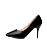 Single Shoes Simple Comfort Work Shoes Black High Heels Formal Wear Leather Shoes Sexy Small Size Women's Shoes