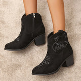 Breakj Short Boots Women 2025 Autumn New Round Head Thick And Large Size Side Zipper Martin