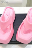New Summer Square Toe Thick Bottom Women's Slippers Brand Satin Sandals Womens Sexy Waterproof Platform Dress Beach