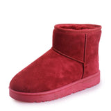 Women's Short-Tube Snow Boot Plush Warm Women Shoes Suede Round-Toe Flat Heel Ankle Boots botines mujer 2021