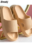 Thick Platform Bathroom Home Slippers Cloud Slippers Women Soft Sole EVA Indoor Slides Sandals Summer Non-slip Flip