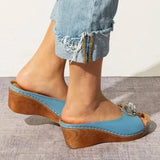 Casual Sandals Women Wedges Sandals Flowers Open Toe Fish Mouth Med Summer Women Shoes Fashion 2023 High Heel