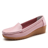 Women's Flats Genuine Leather Shoes Woman Casual Ladies Shoes Slip On Ballet Flats Women Walking Ladies Plus Size