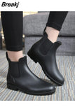 Chelsea Rain Shoes Woman Ankle Rainboots Rubber Boots Non-slip Water Shoes Female Galoshes Overboot for