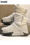 Ankle Boots Women High Quality Quilted Genuine Leather Nylon Down Snow Boots Woman Round Toe Flat Bottom Warm Pillow