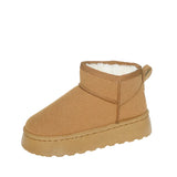 Women Short Plush Warm Snow Boots Casual Shoes New Suede Fur Chelsea Ankle Boots Flats Platform Ladies