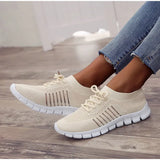 mesh breathable slip-on flat tennis casual shoes walking shoes plus size sports shoes ladies vulcanized shoes