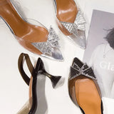 Summer New Rhinestone Butterfly Clasp Fashion High Heels Sandals for