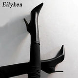 2022 Spring High Quality Soft PU Leather Boots Women Pointed Toe Pumps Heels Fashion Ladies Party Shoes Size