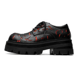 Breakj 2023 New Men's Leather British Platform Casual Derby Shoes Full Wear Crack Low Top