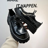 Breakj 2024 New Platform Derby Shoes Bright Face British Harbor Wind Leather Shoes Casual Shoes Niche Tide Premium